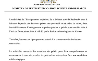 Communique – Heavy Rainfall