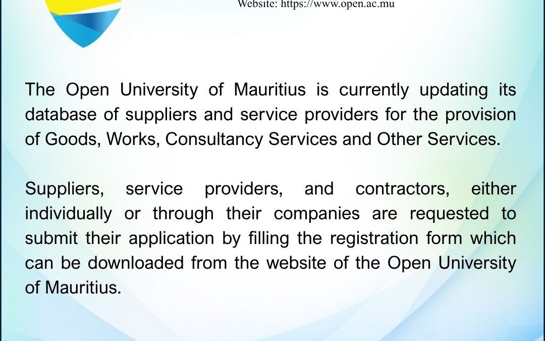 Registration of Suppliers