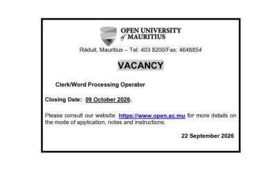 Vacancy for the post of Clerk/Word Processing Operator