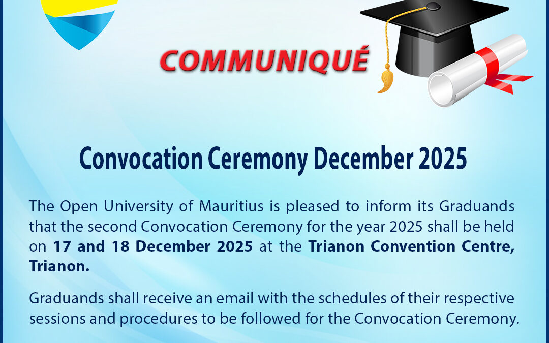 CONVOCATION CEREMONY DEC 2025 COMMUNIQUE