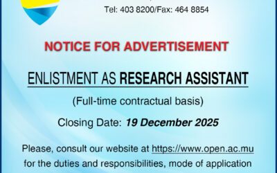 Enlistment of Research Assistant at OU